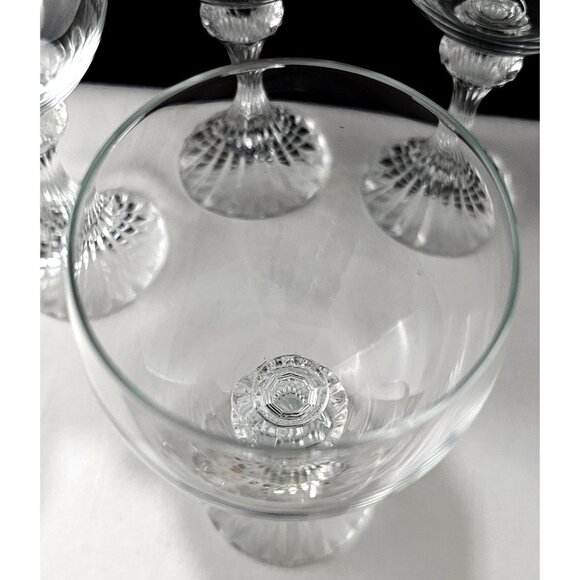 Mikasa Ritz Crystal Wine Glasses 6" set/4 ribbed stem goblets sleek elegant 1997 - Picture 5 of 10